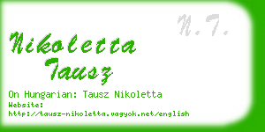 nikoletta tausz business card